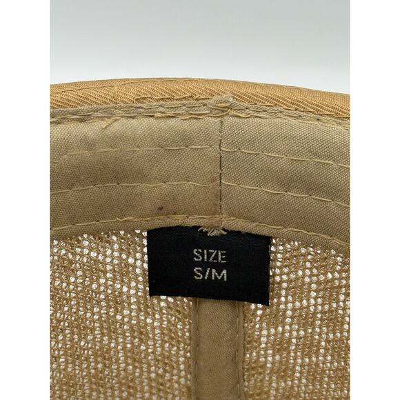 Tan Woven Fedora Hat Size S/M Breathable Lightweight Summer Trilby Style - Picture 6 of 9